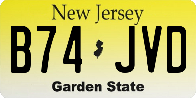 NJ license plate B74JVD