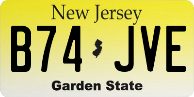 NJ license plate B74JVE