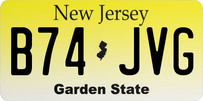 NJ license plate B74JVG