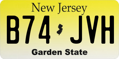 NJ license plate B74JVH