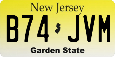 NJ license plate B74JVM
