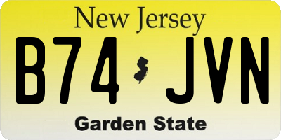 NJ license plate B74JVN