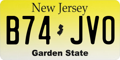 NJ license plate B74JVO