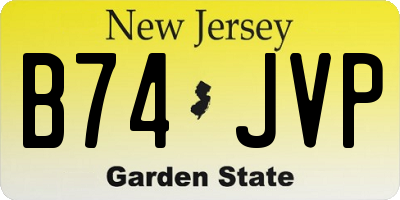 NJ license plate B74JVP