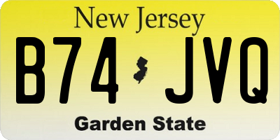NJ license plate B74JVQ