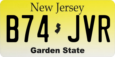 NJ license plate B74JVR