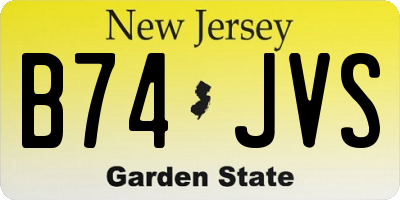 NJ license plate B74JVS