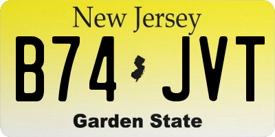 NJ license plate B74JVT