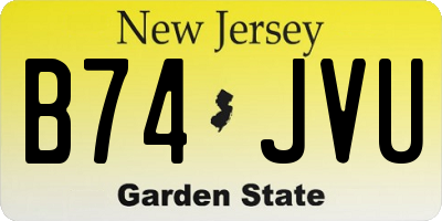 NJ license plate B74JVU