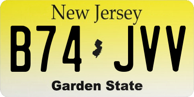 NJ license plate B74JVV