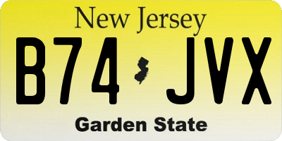 NJ license plate B74JVX