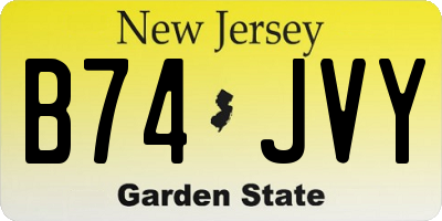NJ license plate B74JVY