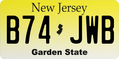 NJ license plate B74JWB