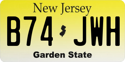 NJ license plate B74JWH