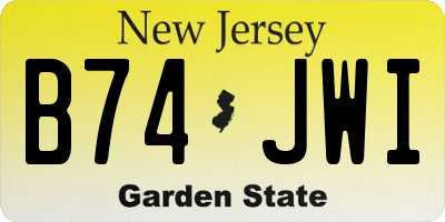 NJ license plate B74JWI