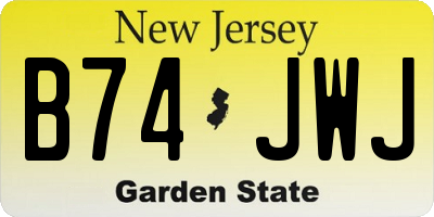 NJ license plate B74JWJ