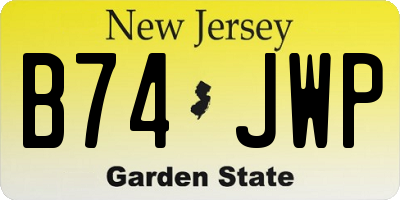 NJ license plate B74JWP
