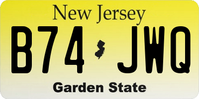NJ license plate B74JWQ