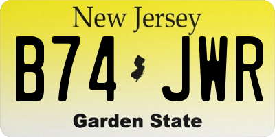 NJ license plate B74JWR