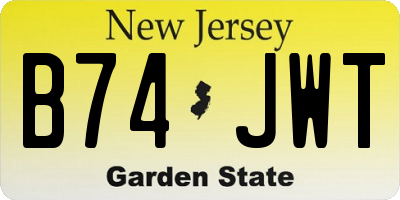 NJ license plate B74JWT