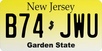NJ license plate B74JWU