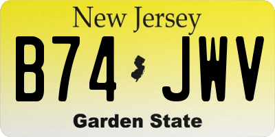 NJ license plate B74JWV