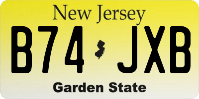 NJ license plate B74JXB