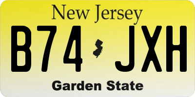 NJ license plate B74JXH