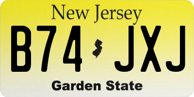 NJ license plate B74JXJ