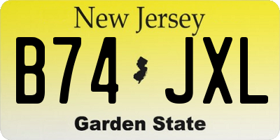 NJ license plate B74JXL