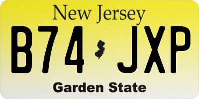 NJ license plate B74JXP