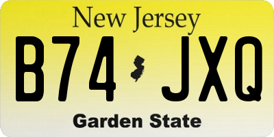 NJ license plate B74JXQ