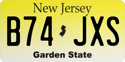 NJ license plate B74JXS