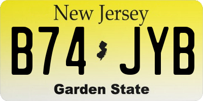 NJ license plate B74JYB