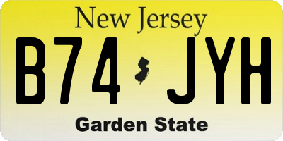 NJ license plate B74JYH