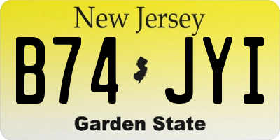 NJ license plate B74JYI