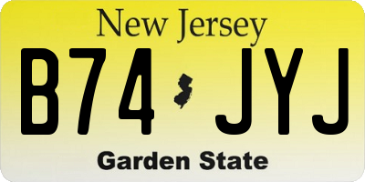 NJ license plate B74JYJ