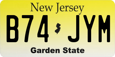 NJ license plate B74JYM