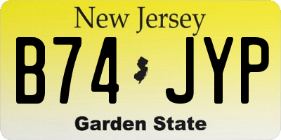 NJ license plate B74JYP