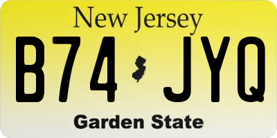 NJ license plate B74JYQ