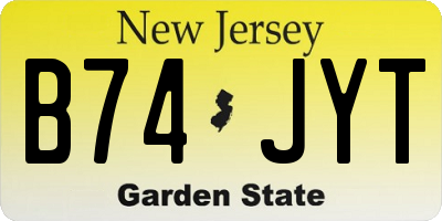 NJ license plate B74JYT