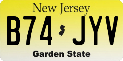 NJ license plate B74JYV