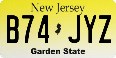 NJ license plate B74JYZ