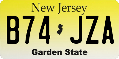 NJ license plate B74JZA