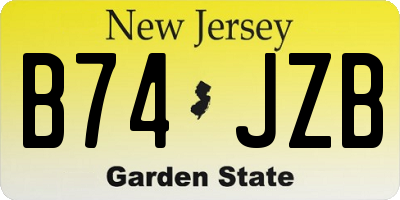 NJ license plate B74JZB