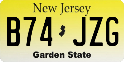 NJ license plate B74JZG