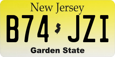 NJ license plate B74JZI