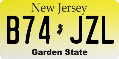 NJ license plate B74JZL