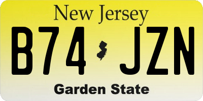 NJ license plate B74JZN