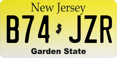 NJ license plate B74JZR
